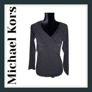 Michael Kors Black Criss-Cross Blouse Size M